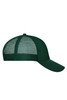 A dark green six-panel mesh cap featuring a solid front and a mesh back for breathability.