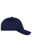 A navy blue 6-panel sports cap with a structured front and a curved brim, featuring a logo.