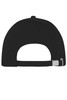 A black 5 panel sports cap with an adjustable strap at the back and a logo.