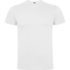 A white premium T-shirt with a round neckline and a label inside. The shirt has a plain design and no visible logos.