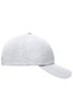 A grey cap with a perforated design and a curved brim, featuring a logo on the front.