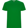 A green Stafford T-Shirt with a crew neck and short sleeves, featuring a logo on the collar.