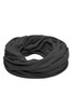 A loop scarf in a dark grey colour, featuring soft, draped fabric with a continuous, unbroken design.