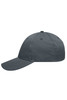 A six-panel workwear cap in a dark grey colour, featuring a logo on the front and a curved brim.