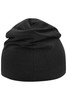 A black Jersey Beanie with a soft and relaxed fit, featuring a simple design and no visible branding.