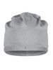 A grey Bio Cotton beanie with a soft, folded hem and a casual, relaxed fit. It features a branding logo.