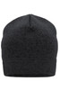 A knitted fleece workwear beanie in a dark grey colour, featuring a simple design and a logo.