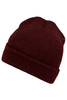 A maroon beanie with a rolled cuff, featuring a soft texture and a simple design.