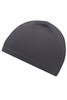 A running beanie in dark grey, made from a smooth, stretchy fabric. Features a simple design with no visible logos.
