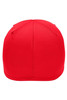 A red running beanie with a seamless design and a small logo on the side.