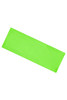A bright green running headband with a smooth, plain fabric. The item features a logo on one side.