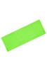 A green running headband with a smooth, flat design, featuring a logo.