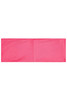 A pink running headband with a smooth fabric texture, featuring a logo on the side.