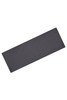A black running headband with a simple design and a logo.