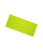 A vibrant lime green headband made of bio cotton, featuring a branded logo.
