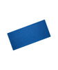 A blue headband made of bio cotton, featuring a simple design and a logo.