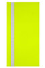 A bright yellow sunshade featuring a reflective grey stripe. It has a plain design and includes branding.