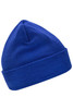 A blue knitted beanie featuring Thinsulate™ material and a folded cuff, including branding.