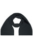 A dark grey microfleece scarf with a soft texture, folded neatly in a circular shape.