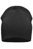 A black cotton beanie with a smooth knit and no visible logos or branding.