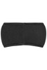A black Thinsulate™ headband with a snug, contoured design. It features a simple logo on the material.