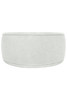 A grey Thinsulate™ headband with a smooth texture and rounded design, featuring a logo.