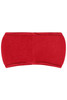 A red Thinsulate™ headband with a soft texture, featuring a logo on one side.