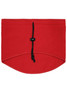 A red Thinsulate™ neckwarmer with a drawstring for adjustment, featuring a simple design and a logo.