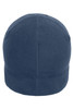 A microfleece beanie in navy blue with a smooth, seamless design and a subtle branding logo.