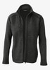 A polar fleece jacket in dark grey with a full zip and a sleek design. Features a logo on the chest.