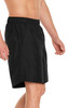 Men's volley swim trunks in black, featuring an elastic waistband and a side pocket, with a logo visible.