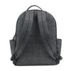 A grey utility backpack featuring padded straps, a textured exterior, and side pockets for additional storage.