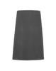 A dark grey heavy cotton canvas waist apron with a simple design and a logo.