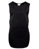 A black long-length pocket tabard featuring a large front pocket, suitable for uniforms or tunics.