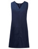 A waterproof wrap-around tunic in dark navy, featuring a V-neck and a simple, sleek design.