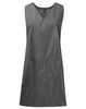 A grey waterproof wrap-around tunic with a V-neck design and front pockets. It features a branding logo.