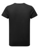 A black cotton rich T-shirt featuring a simple design with short sleeves and a crew neckline. It has a logo.