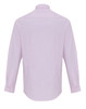 A pink cotton-rich Oxford stripe shirt with long sleeves and a button-up collar, featuring a logo.