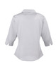 A women's 3/4 sleeve poplin blouse in white, featuring a button-up design and a back view.