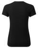 A black women's cotton rich T-shirt with short sleeves and a fitted cut, featuring a logo.