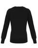 A black women's essential cardigan featuring a simple, ribbed design with long sleeves and a fitted silhouette.