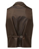 A brown herringbone waistcoat with a smooth back finish and a buckle detail at the waist. It features no visible front.