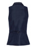 A women's herringbone waistcoat in navy, featuring a sleek design and a tailored fit with a belt detail at the back.