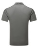 A grey men's polo shirt with a classic collar and short sleeves, featuring a logo on the front.
