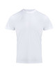 A white chef's T-shirt made of lightweight fabric, featuring a simple design with a logo.