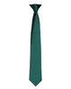 A satin tie in a rich teal colour, featuring a sleek, simple design with a branded logo.