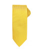 A yellow micro waffle tie with a textured pattern, presented in a rolled position. It features a logo.