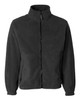 A full zip micro fleece jacket in black, featuring long sleeves and a high collar, with side pockets and branding.