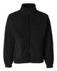 A black full zip micro fleece jacket with a high collar and elastic wrist cuffs, featuring a logo.