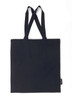 A navy blue tote bag with two handles and a small logo on the side.